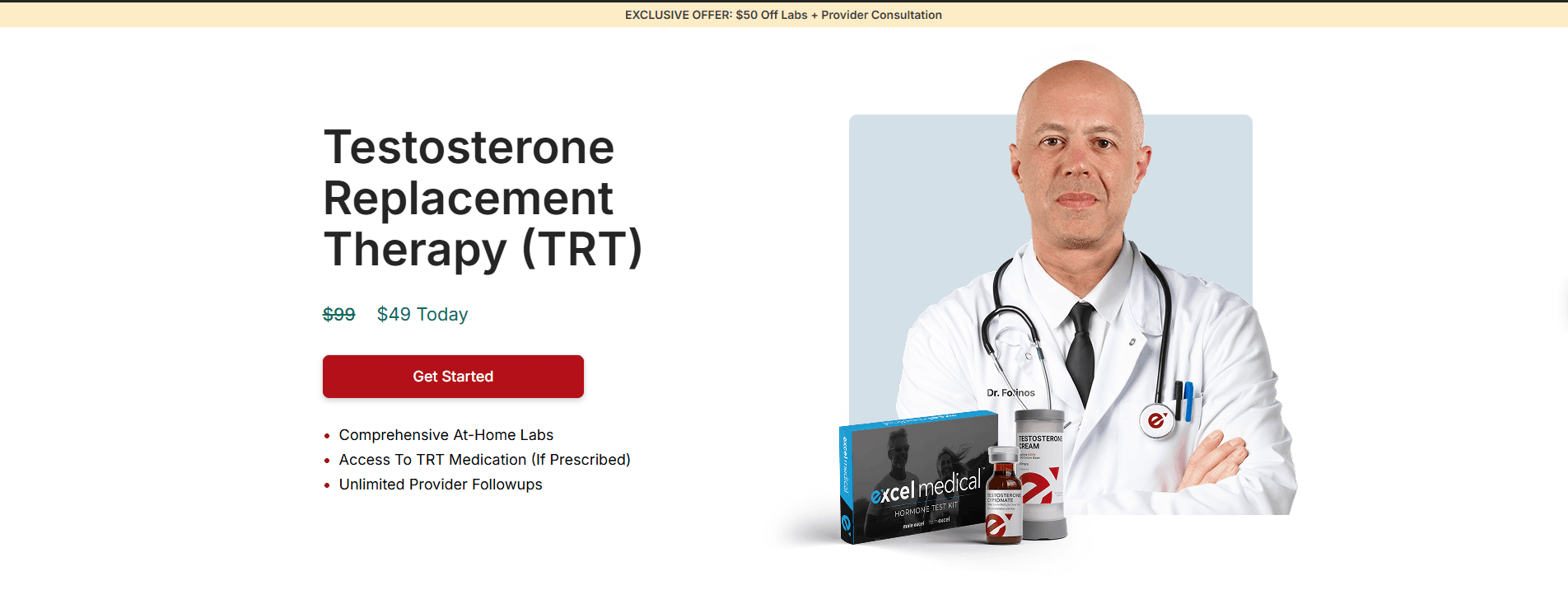 Medical professional offering testosterone therapy